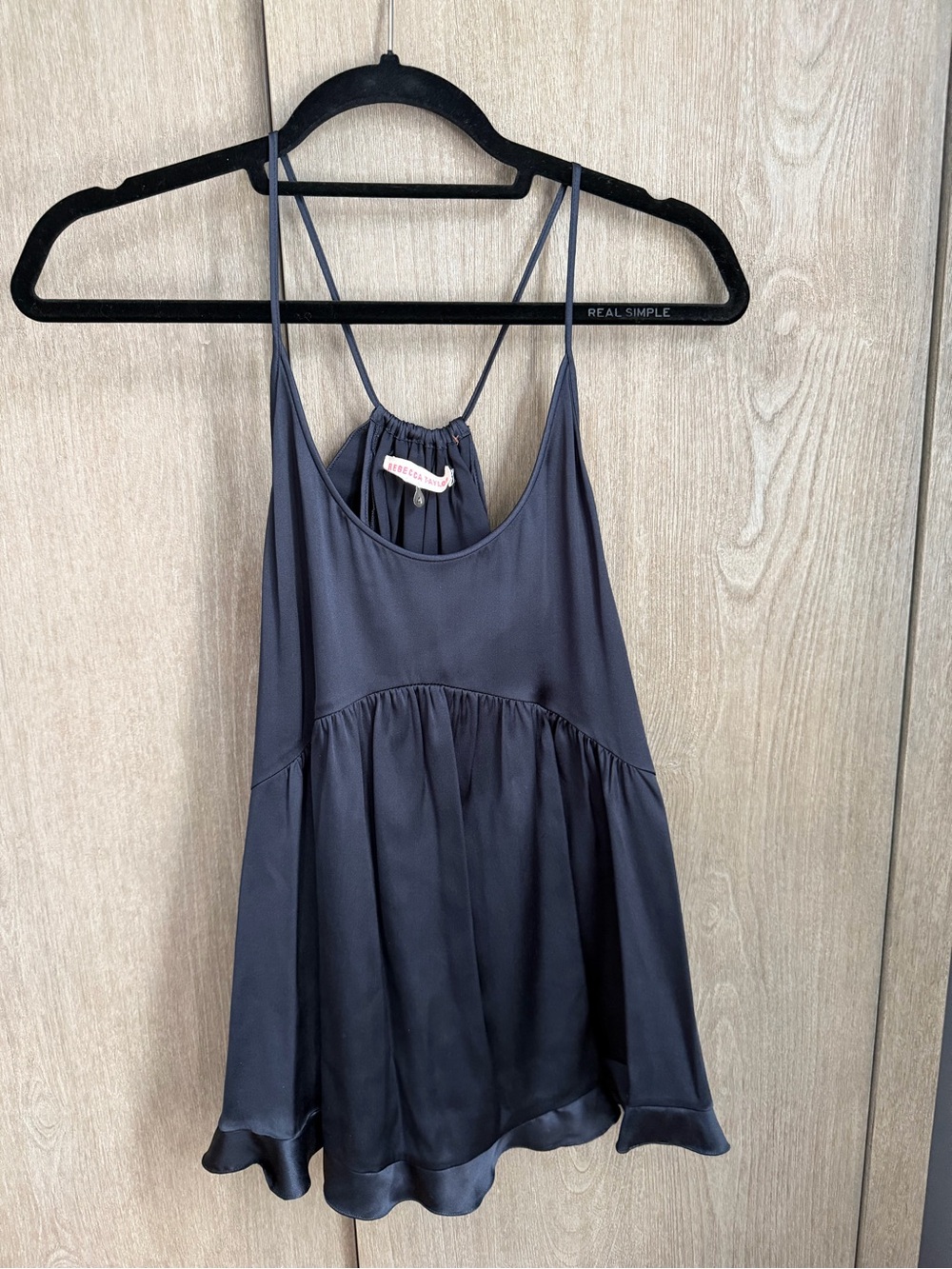 Rebecca Taylor Black Satin Cami Tank